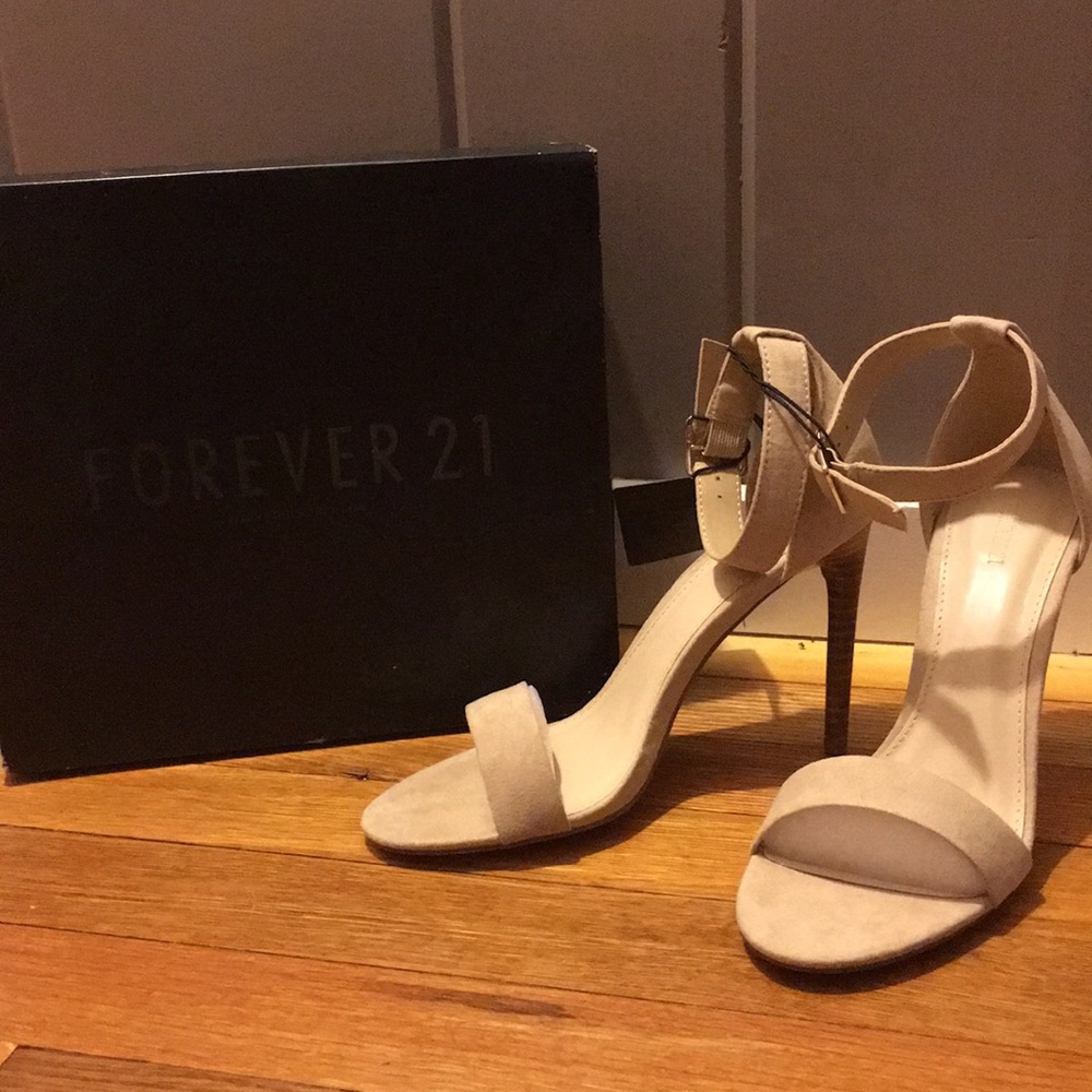 Taupe suede heels